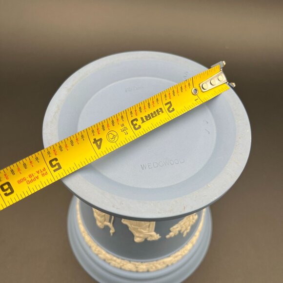 Wedgwood Classic Matte Blue Jasperware Vase ~6 3/4 x 6 in - Picture 14 of 14